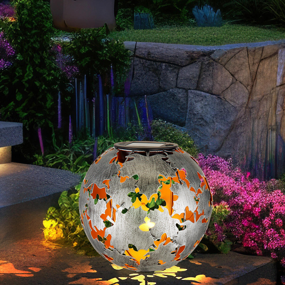 LED AUSSENLEUCHTE Metall Silber - Silberfarben, Metall (18/18/52.5cm) - Globo Lighting