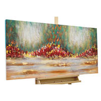ACRYLBILD HANDGEMALT 120/60 cm - Blau/Rot, Holz/Textil (120/60cm) - KUNSTLOFT