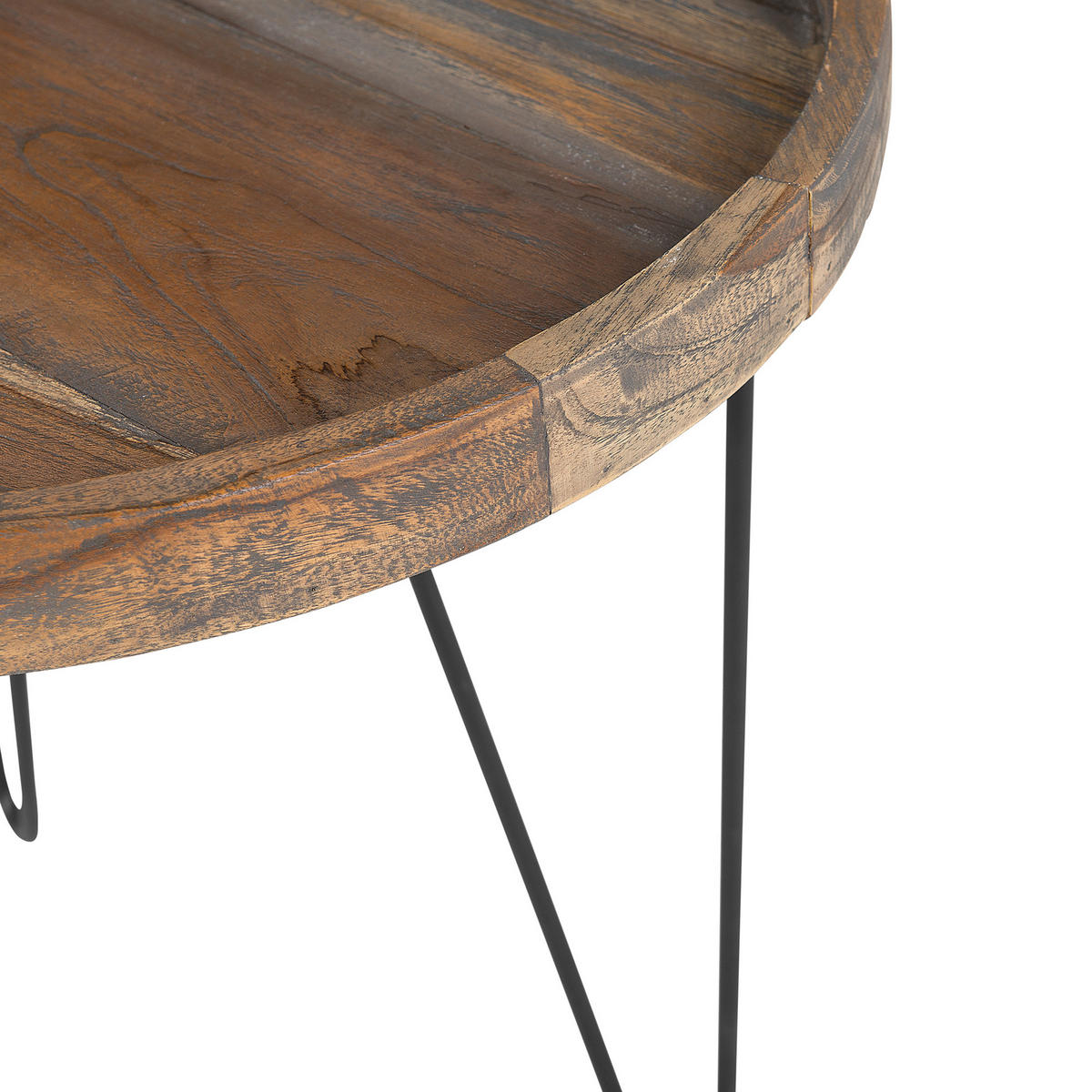 BEISTELLTISCH Holz dunkelbraun 50 cm Bondiss - Dunkelbraun/Schwarz, Holz (50/50/50cm) - Beliani