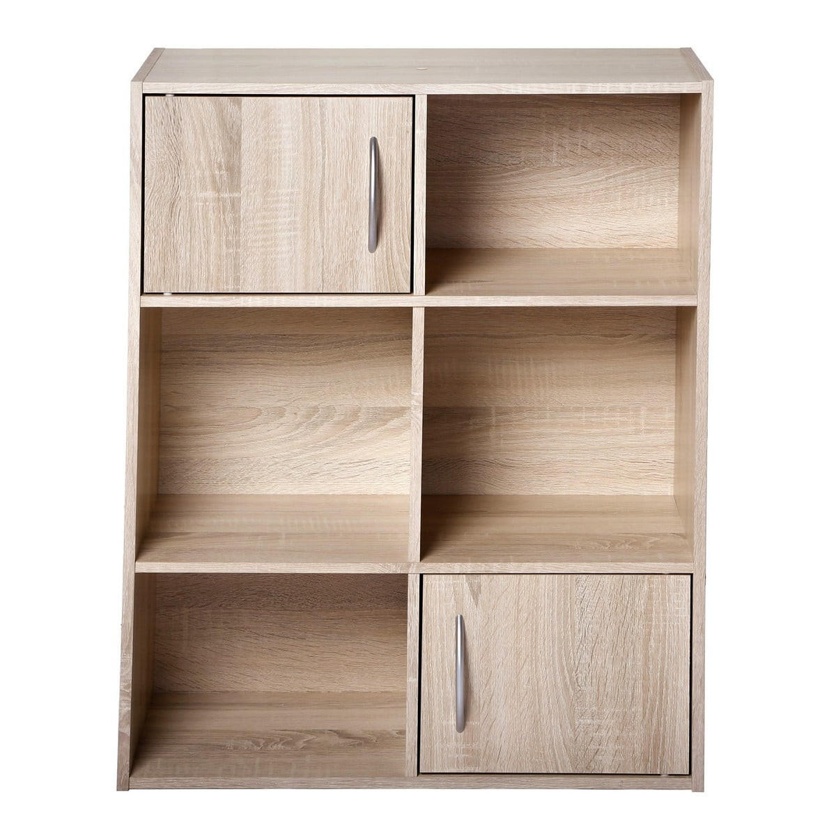 AUFBEWAHRUNGSREGAL 6 Fächer mit 2 Türen - L61,5 cm - Apfelbaumfarben, Holzwerkstoff (29.5/80/61.5cm) - Calicosy