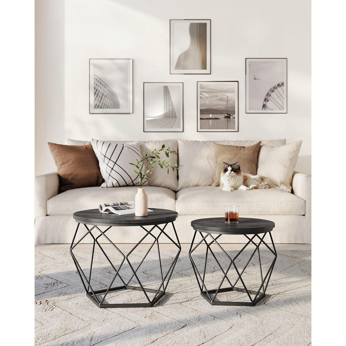 COUCHTISCH DJIBOUTI - Schwarz, Holzwerkstoff (50/50/40cm) - Hansiro