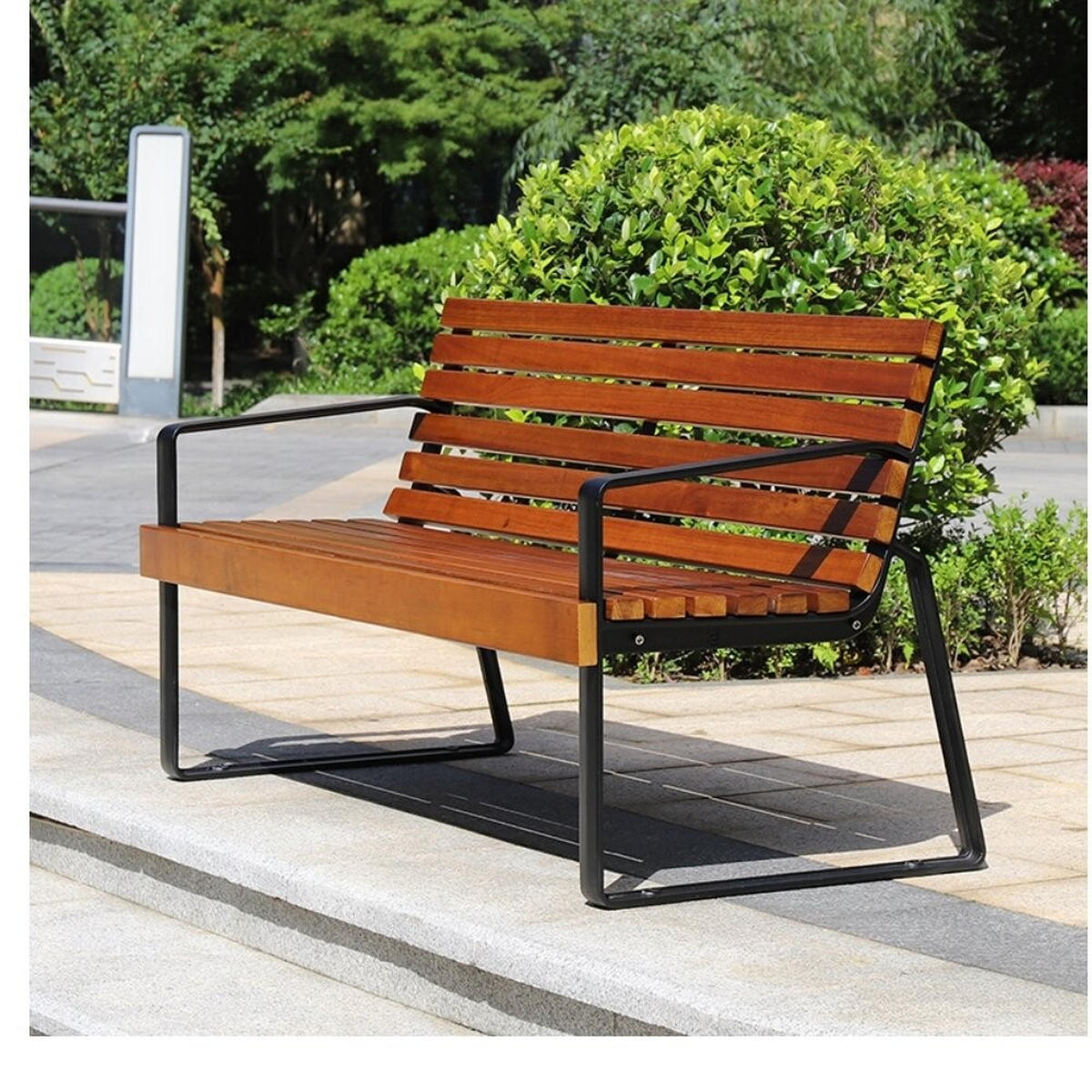 GARTENSTUHL – Massivholz und Aluminium - Schwarz, Holz (67/82/145cm)