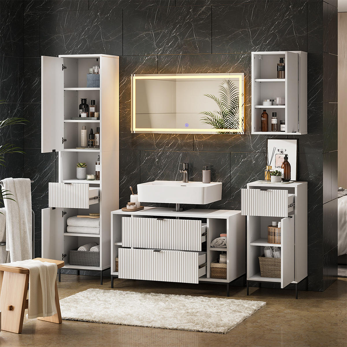 KOUPELNOVÝ NÁBYTEK Eliza Bílá - bílá, kompozitní dřevo (100/63/45.1cm) - Vicco