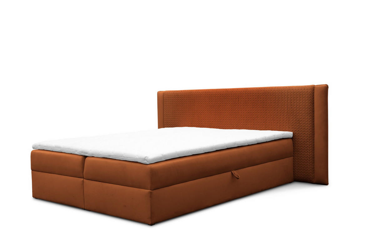 BOXBETT Cedric In Magic Velvet - Rotbraun, Holzwerkstoff/Textil (120/200cm) - Fun Möbel