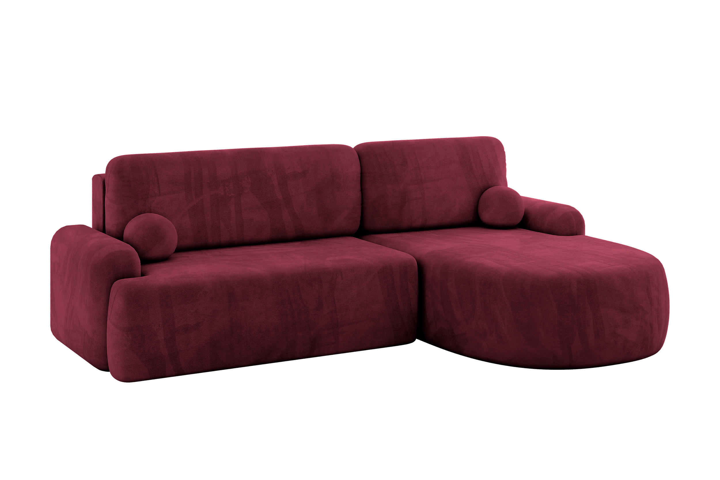 WOHNLANDSCHAFT mit Schlaffunktion und Bettkasten LIRA-L - 264x172x89 Bordeauxrot - Bordeaux, Holzwerkstoff/Textil (172/264cm) - ALTDECOR