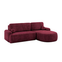 WOHNLANDSCHAFT mit Schlaffunktion und Bettkasten LIRA-L - 264x172x89 Bordeauxrot - Bordeaux, Holzwerkstoff/Textil (172/264cm) - ALTDECOR