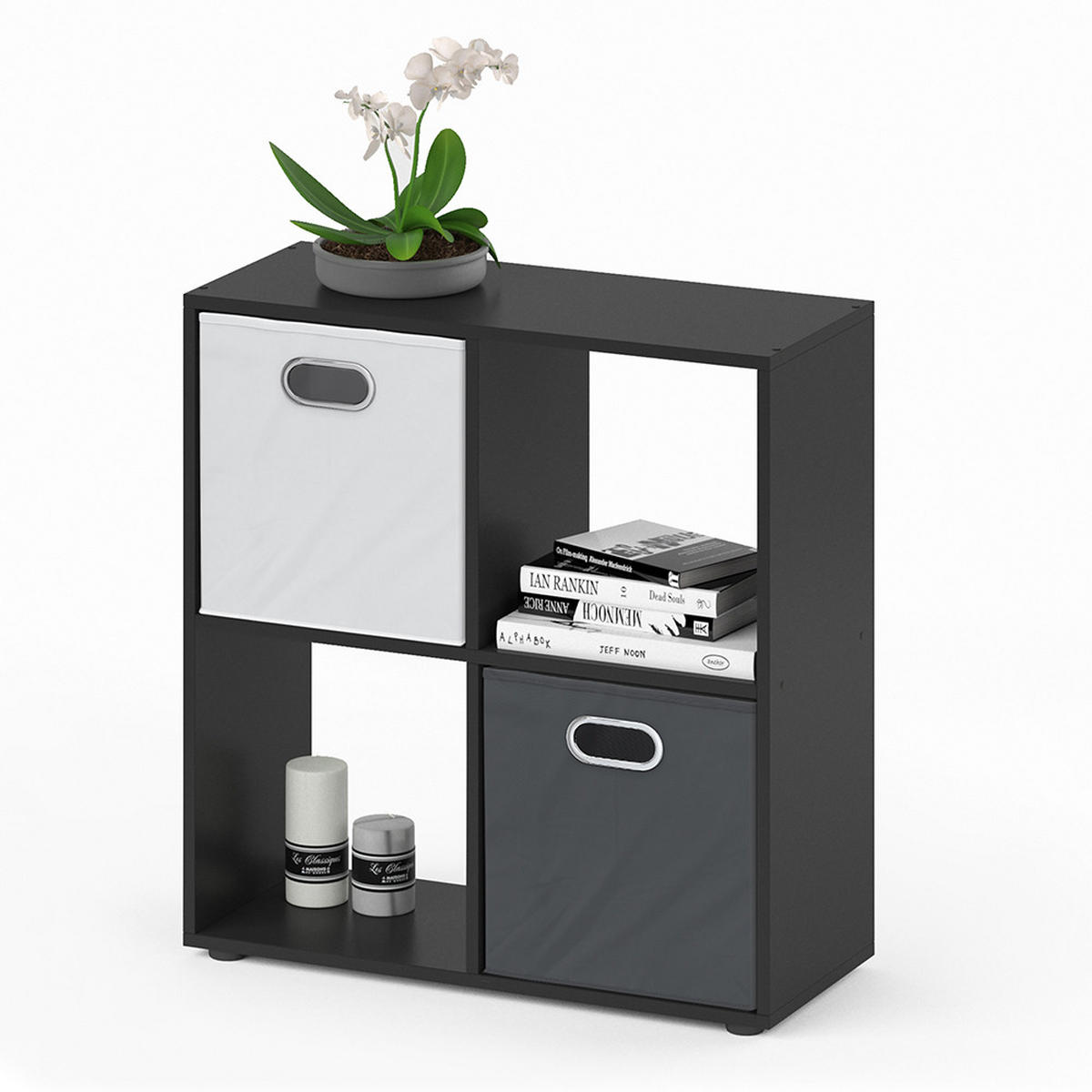 RAUMTEILER Tetra Schwarz 72.6 x 72 cm - Schwarz, Holzwerkstoff (72.6/72/29cm) - Vicco
