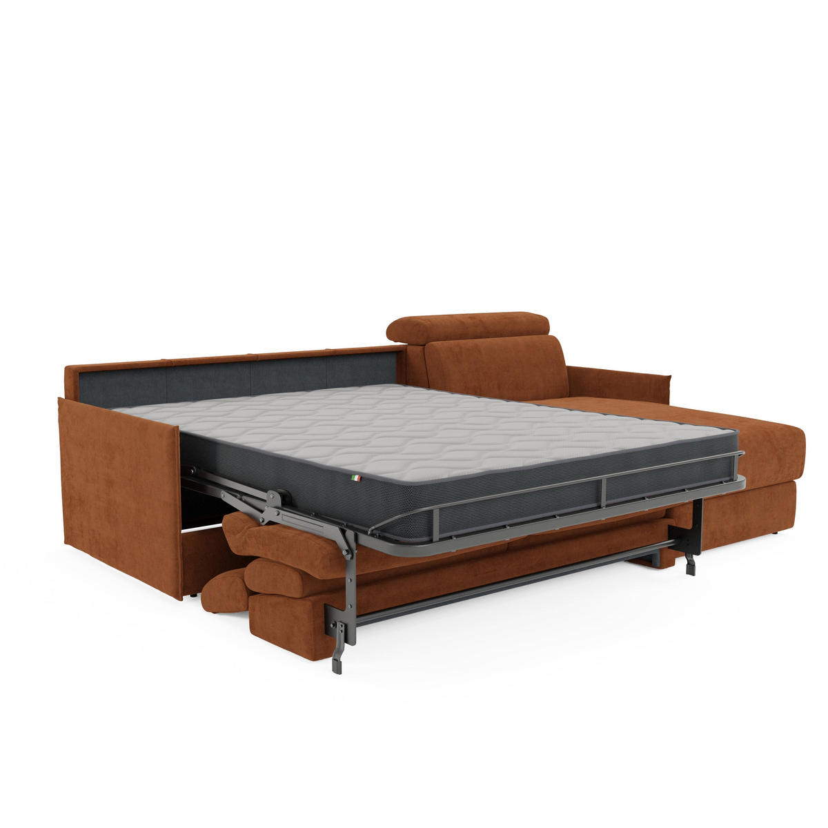 ECKSOFA Miryam - Rostfarben, Metall (232/98cm) - Divani.store