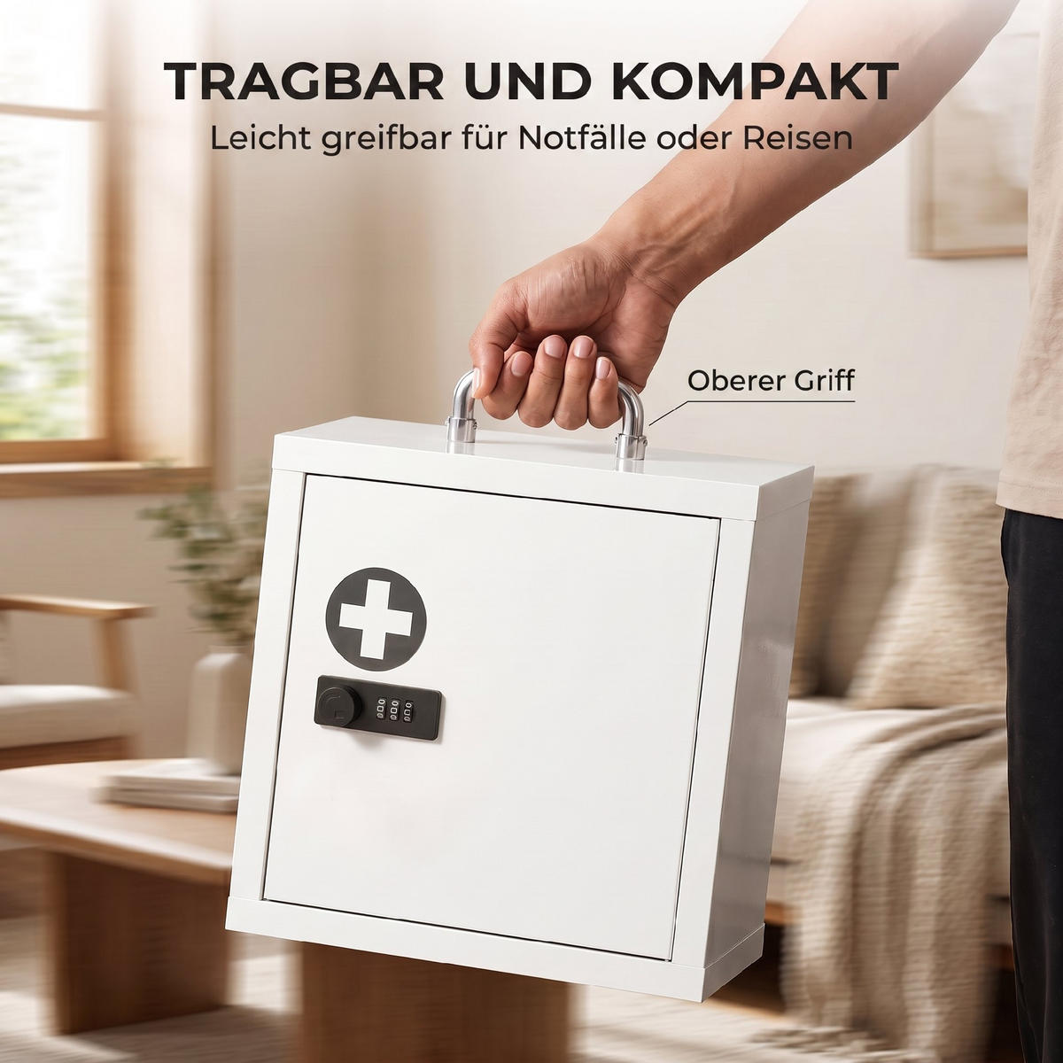 MEDIZINSCHRANK Edelstahl Weiß - Chromfarben/Weiß, Metall (14/30/30cm) - HOMCOM