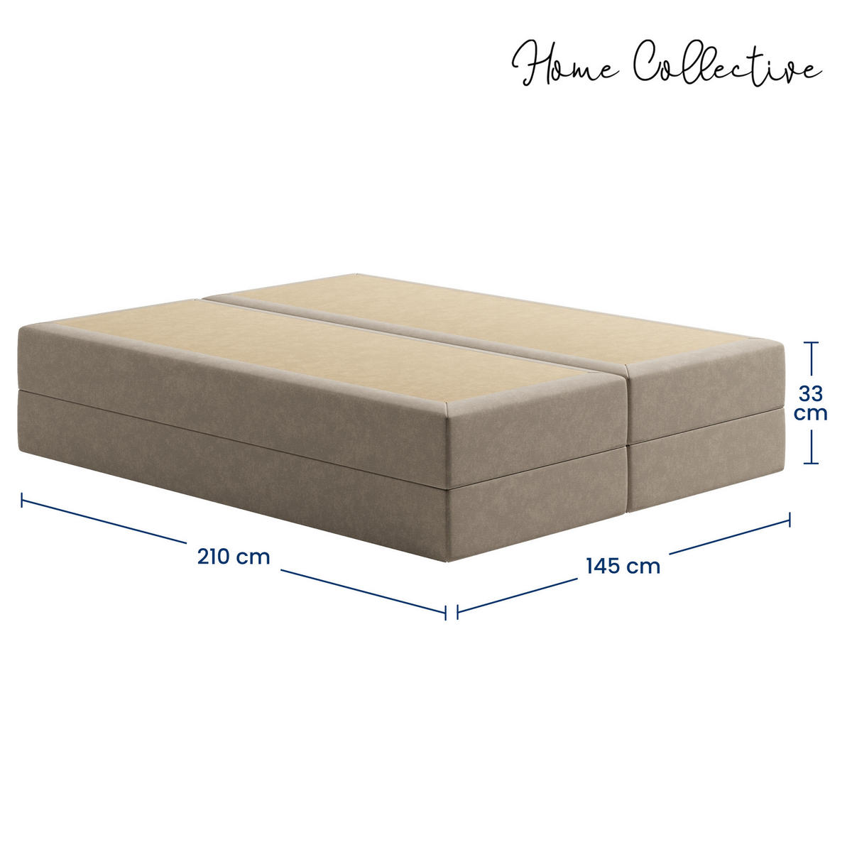 BOXSPRINGBETT mit Bonnell Matratze, 140 x 200 cm, in Beige - Beige, Naturmaterialien (140/200cm) - Home Collective