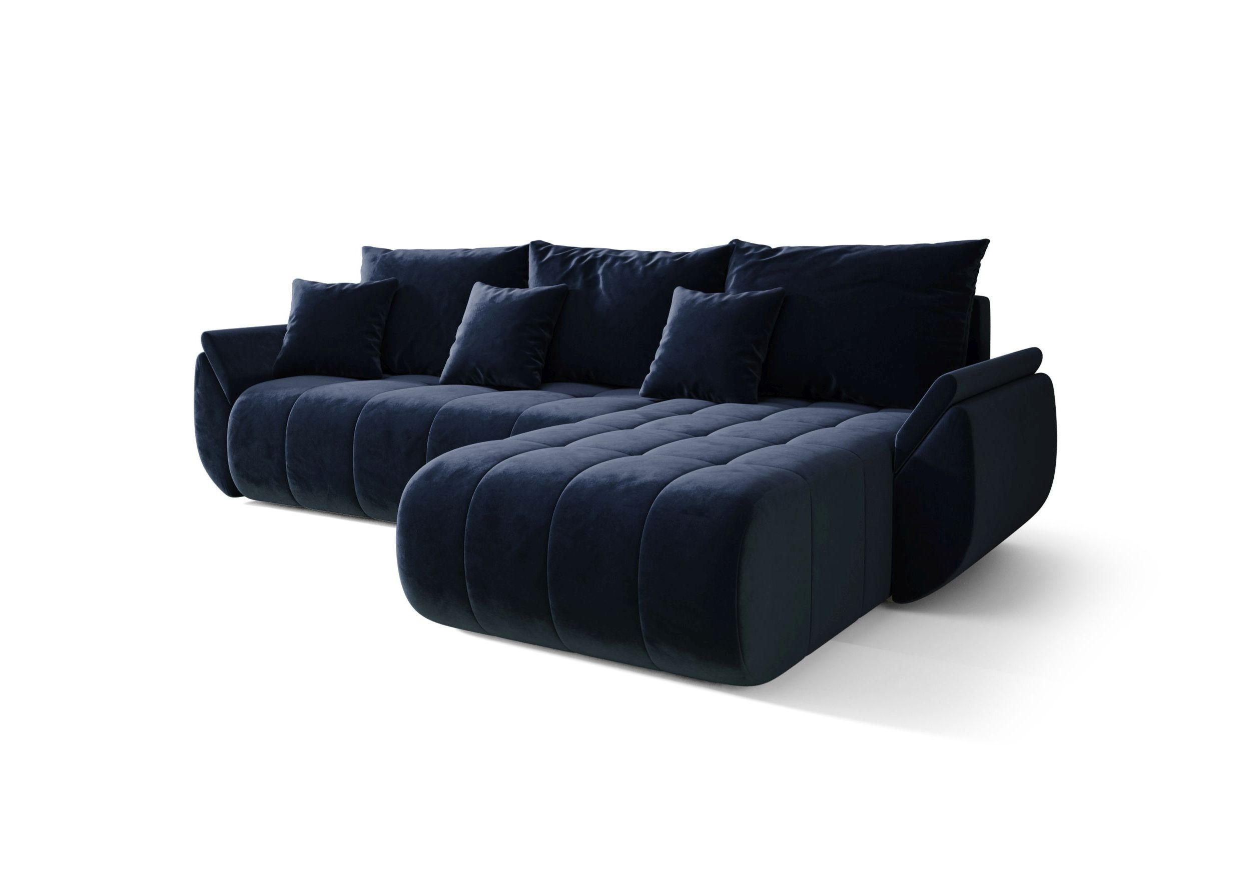 ECKSOFA mit Schlaffunktion TOKYO R Monolith 77 Rechts - Blau, Textil (280/185cm) - Bedante