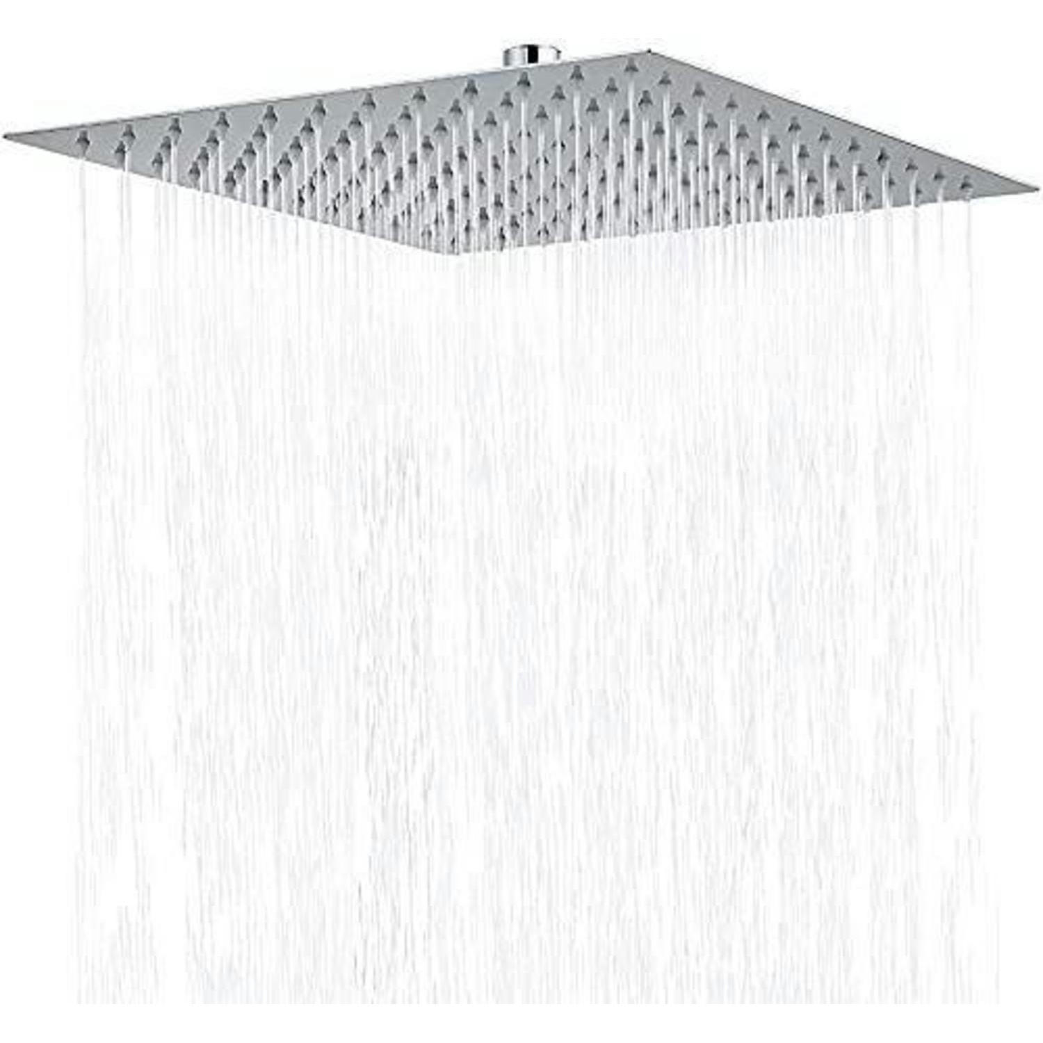 DUSCHKOPF Regendusche 25 cm Eckig Edelstahl Chrom - Silberfarben, Metall (25/12.7/25cm)