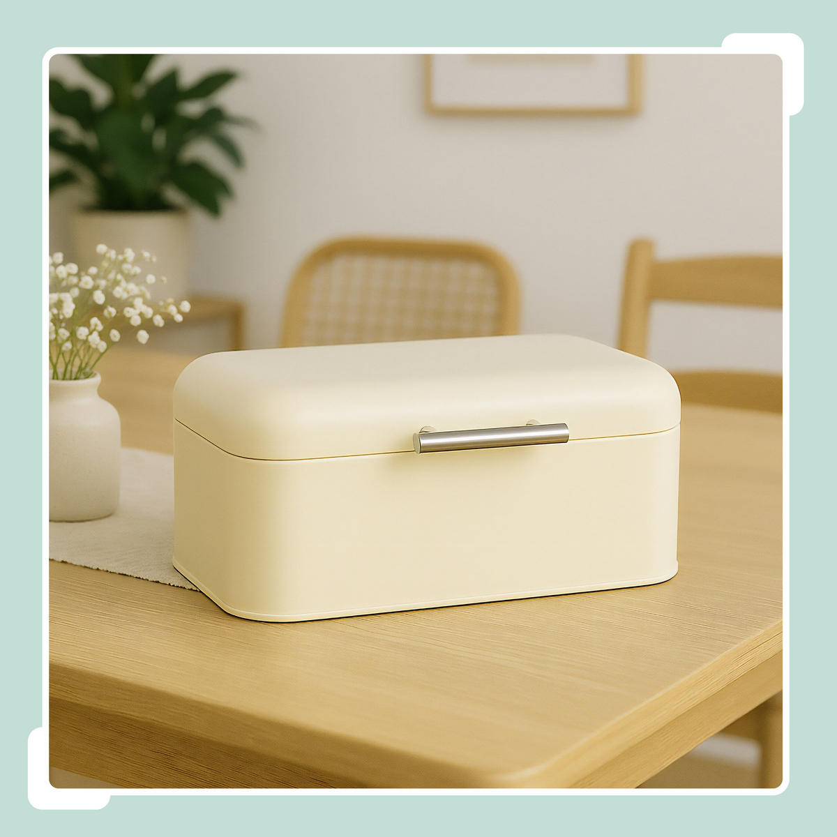 BROTKASTEN - Beige, Textil/Metall (30/15.5/21cm) - Relaxdays