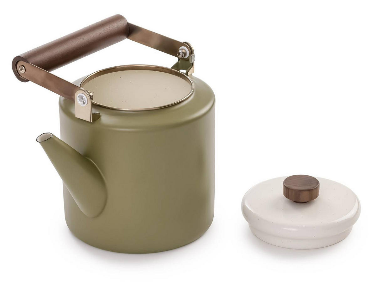 KAFFEEKANNE Emaille olive 2-Tone-creme 3,2L - Grün, Metall (3.2L) - BAREBONES