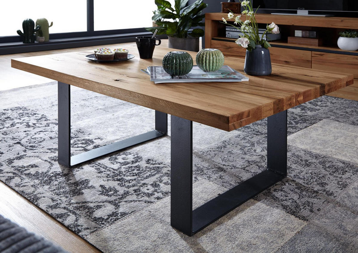 COUCHTISCH Wild-/Zerreiche 110x70x45 natur geölt MONTREUX #116 - Braun, Holz (110/70/45cm) - Massivmoebel24