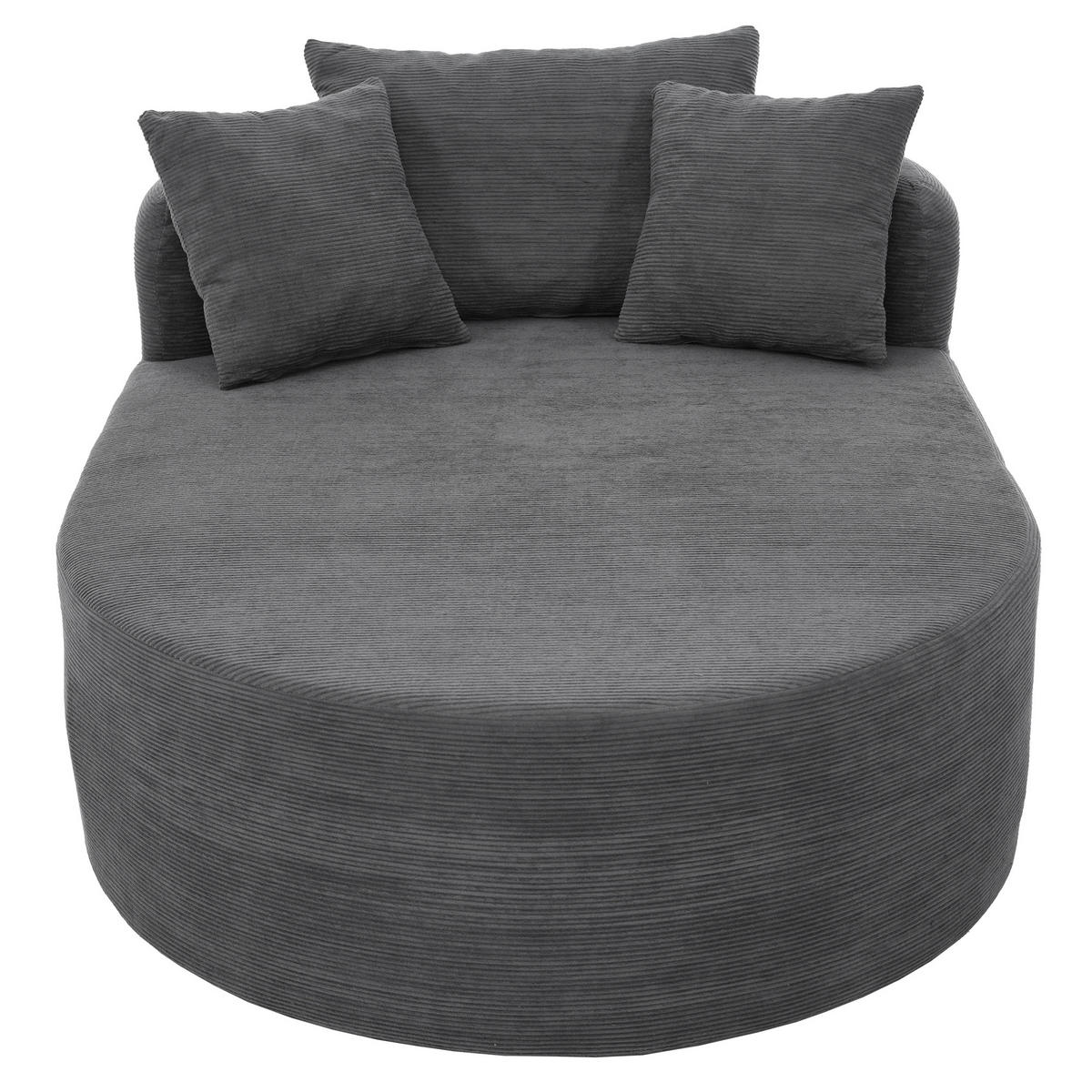 XXL-SESSEL montagefrei mit 122 cm Sitztiefe, DE-42520, Grau - Dunkelgrau, Textil (170/83/112.5cm) - ComfortXL