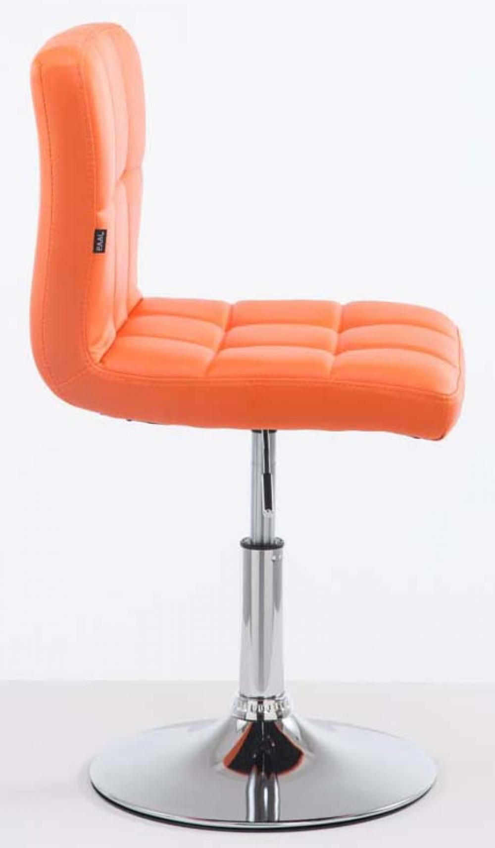 DREHSTUHL 2er Set Lederlook orange - Chromfarben/Orange, Textil/Metall (44/74/49cm) - CLP
