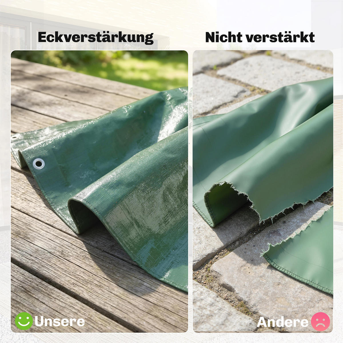 ABDECKPLANE PE Grün - Grün, Kunststoff (600/400/1cm) - Outsunny