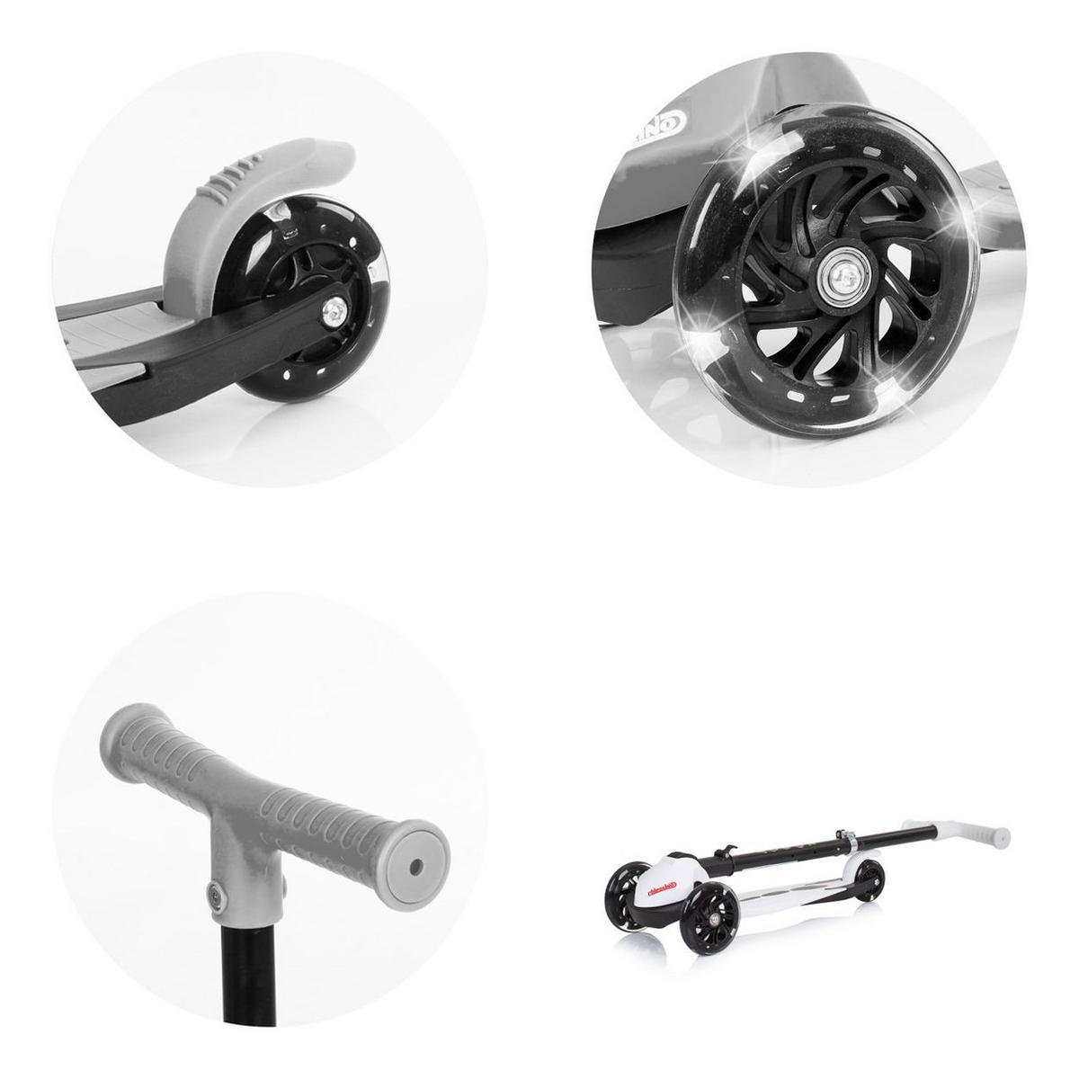 KINDERROLLER Robby weiß Lenker höhenverstellbar klappbar Bremse - Weiß, Metall (60/30/70cm) - Chipolino