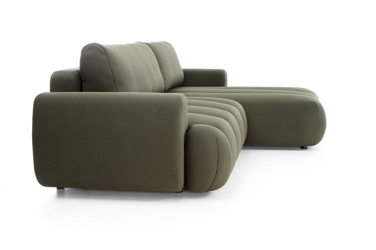 ECKSOFA SITO Grün Jersey mit Schlaffunktion - Grün, Holz (272/168cm) - MASSENO