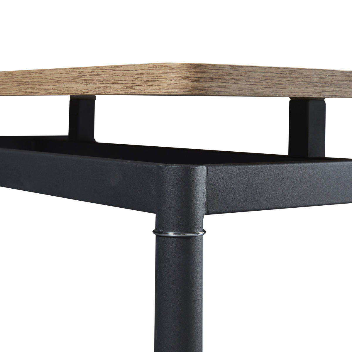 ESSTISCH Hemnes - Eichefarben/Schwarz, Holzwerkstoff/Metall (70/120/75cm) - [en.casa]