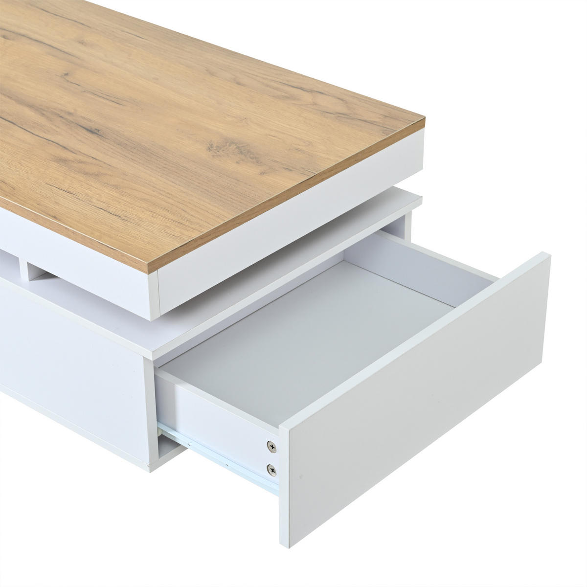 COUCHTISCH Weiß/Holzfarben 100/50/35 cm - Weiß, Holzwerkstoff (50/100/35cm) - PANGIVO