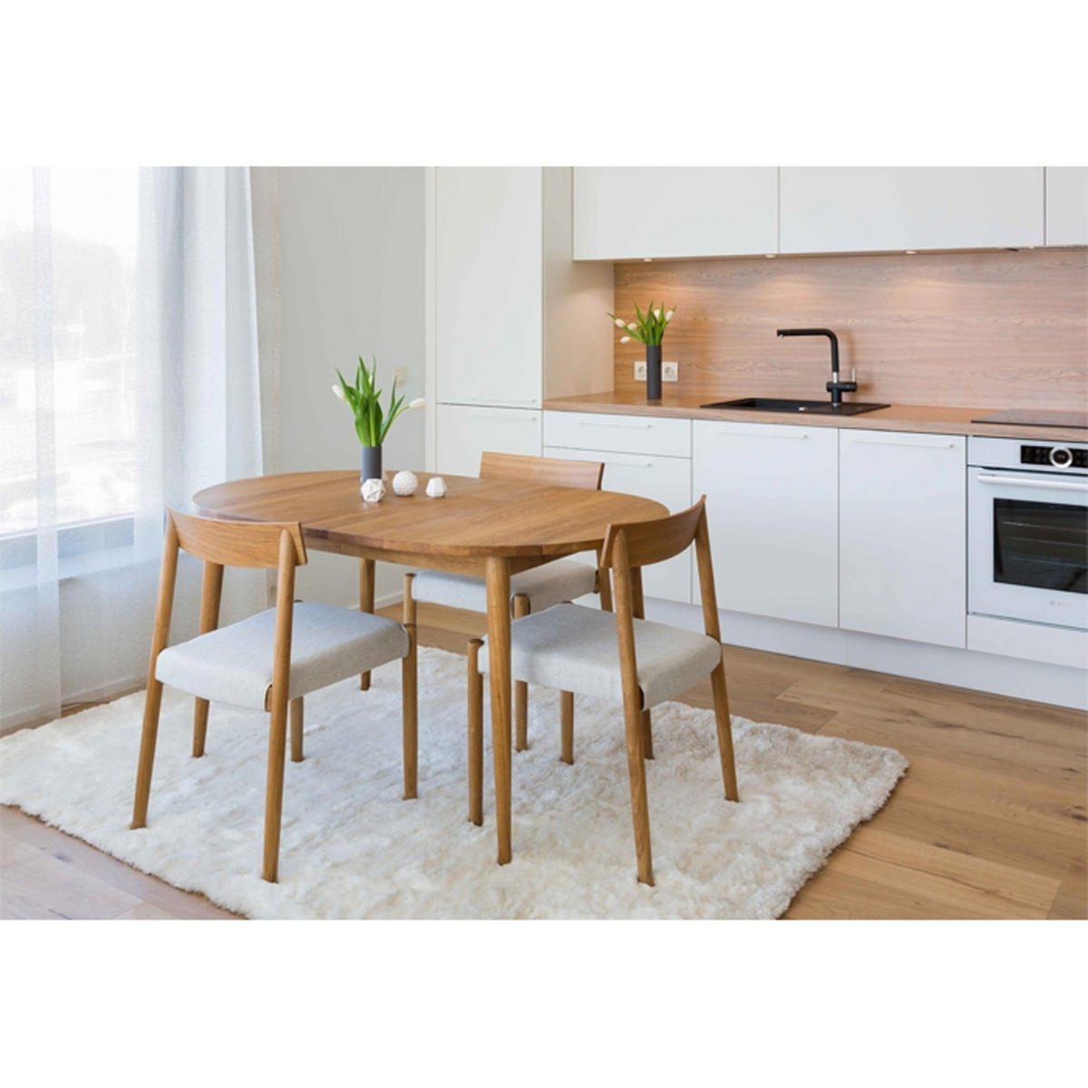 ESSTISCH BO 150 + Verlängerung - Beige, Holz (150/90/75cm) - WOODEK