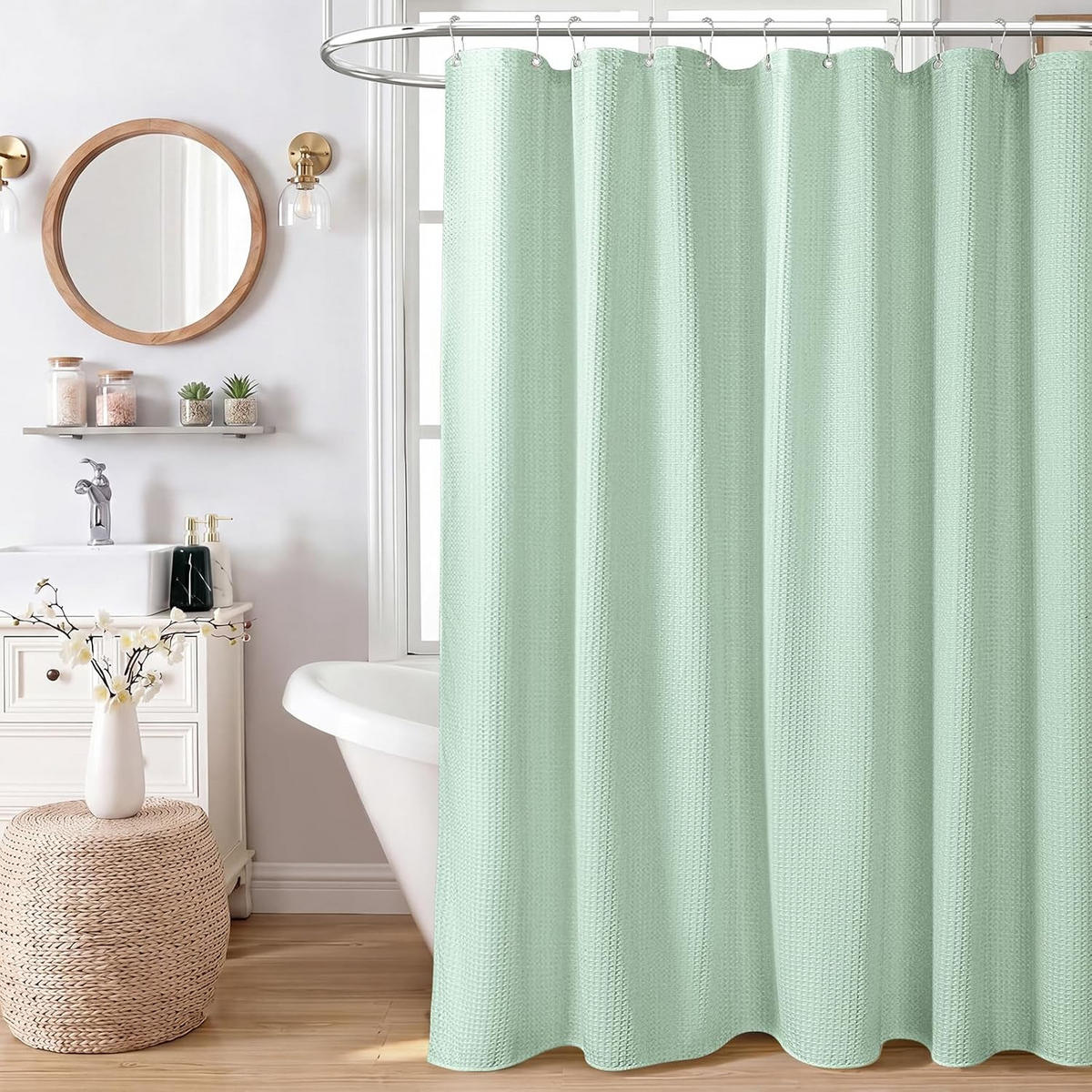 DUSCHVORHANG 150 cm x 180 cm Minzgrün - Mintgrün, Textil (180/150cm) - Vallsero