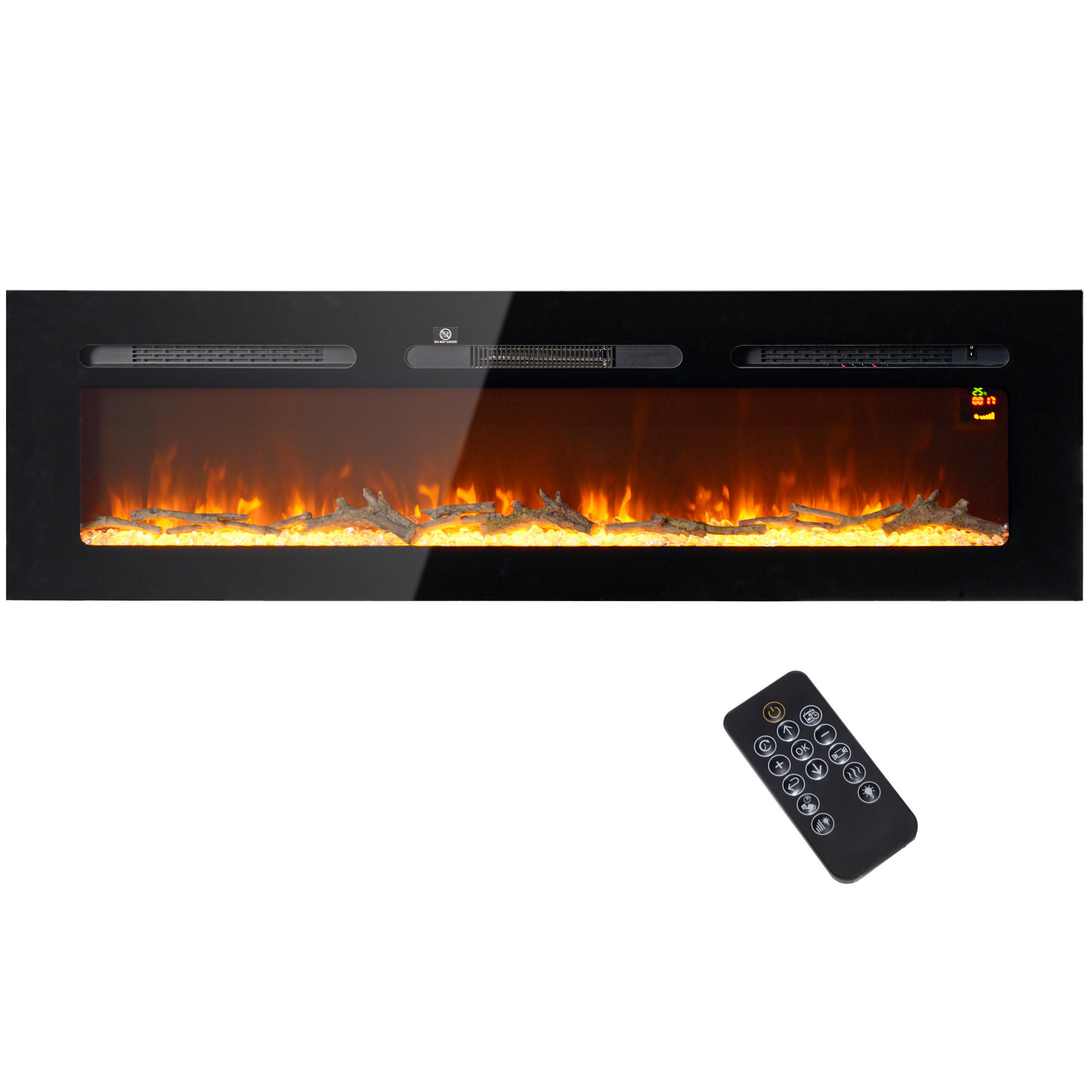 Homcom Elektrokamin Schwarz 15.8x45x152.4 cm