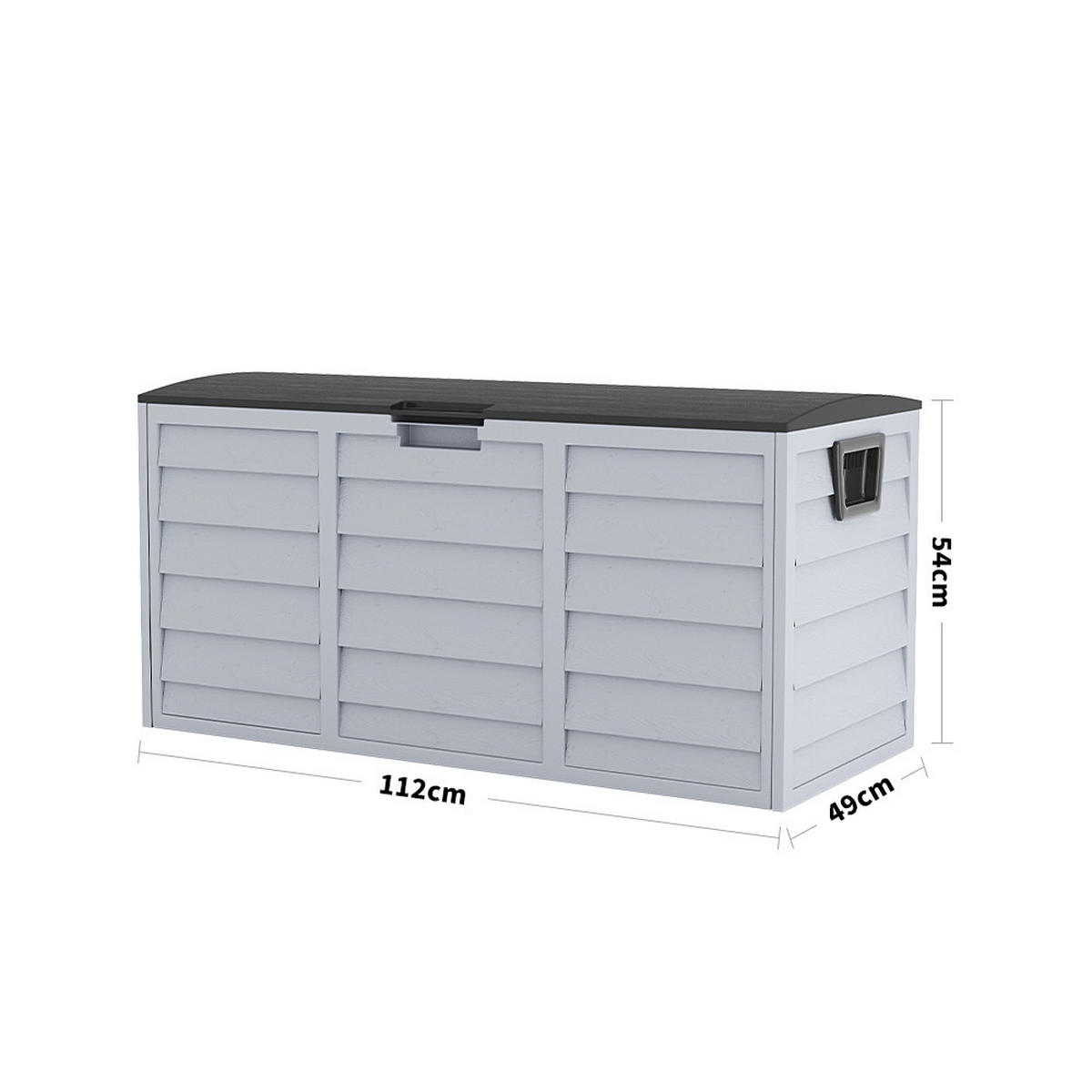 GARTENBOX 290L Abschließbar Wasserdicht Kunststoff Schwarz - Schwarz/Grau, Kunststoff (112/54/49cm) - Livingandhome