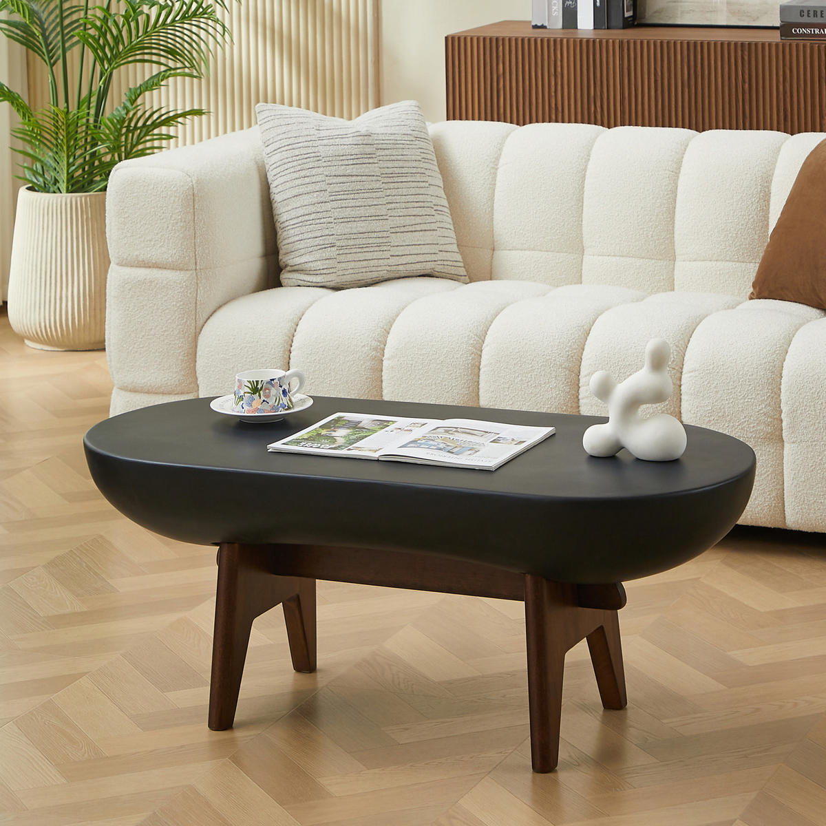 COUCHTISCH Rund Schwarz 50 X 110 X 43 cm - Schwarz, Metall (110/50/43cm) - Nordlys