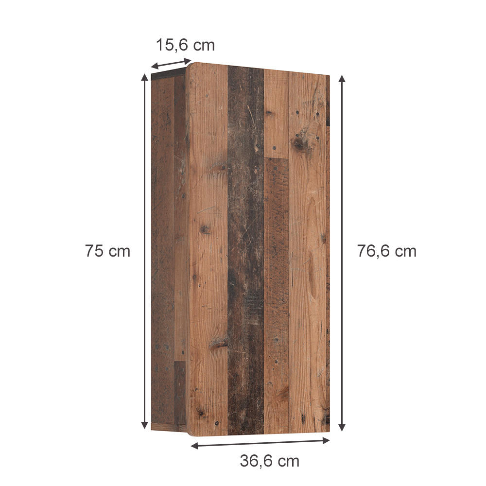 HÄNGESCHRANK Izan Oldstyle 36.6 x 76.6 cm - Braun, Holzwerkstoff (36.6/76.6/15.6cm) - Vicco
