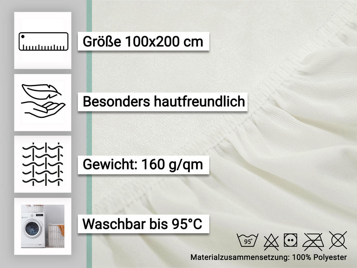 MATRATZENSCHONER, 100x200 cm, 100% Polyester, Weiß - Weiß, Textil (100/200cm) - Zollner