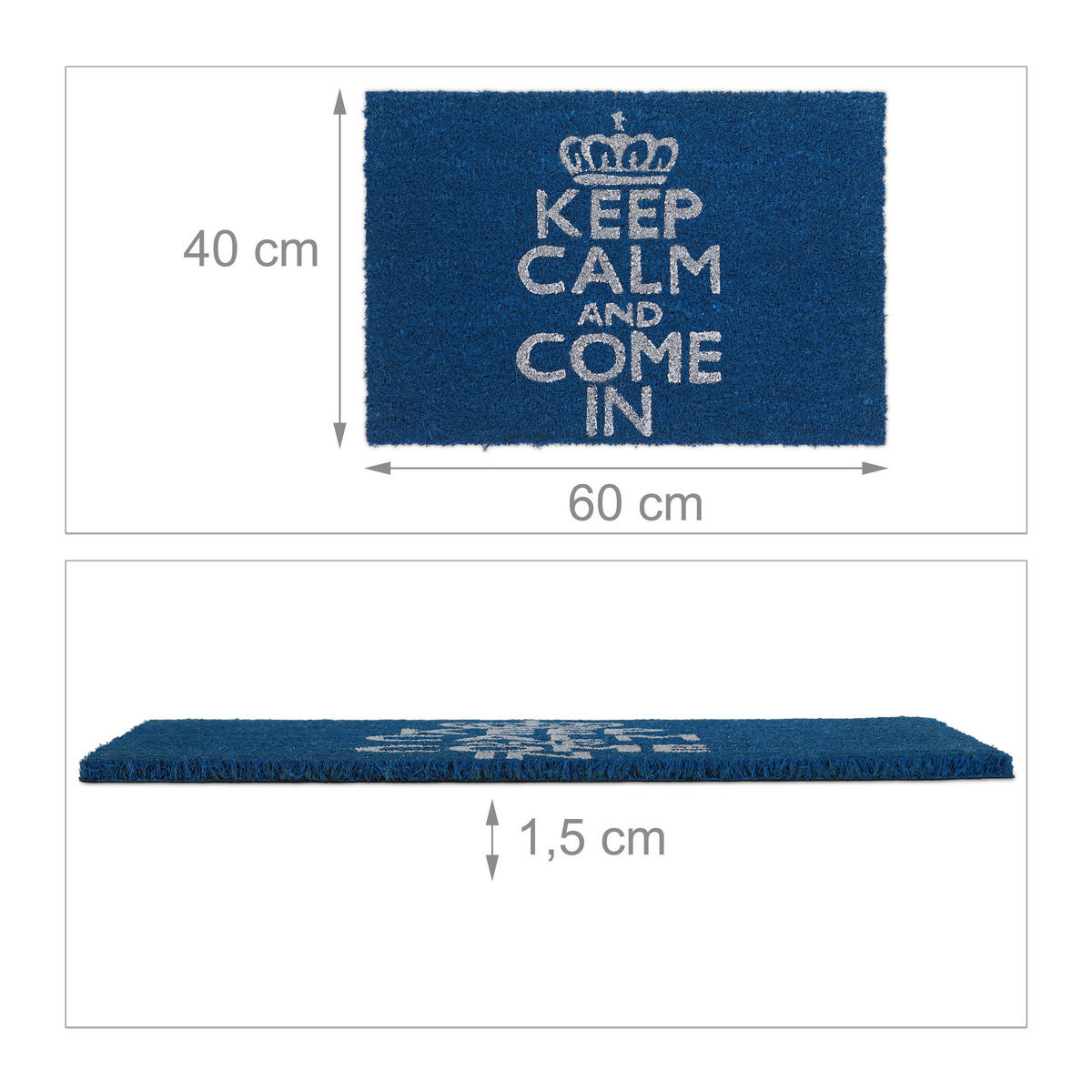 FUSSMATTE - Dunkelblau, Kunststoff/Textil (40/60cm) - Relaxdays