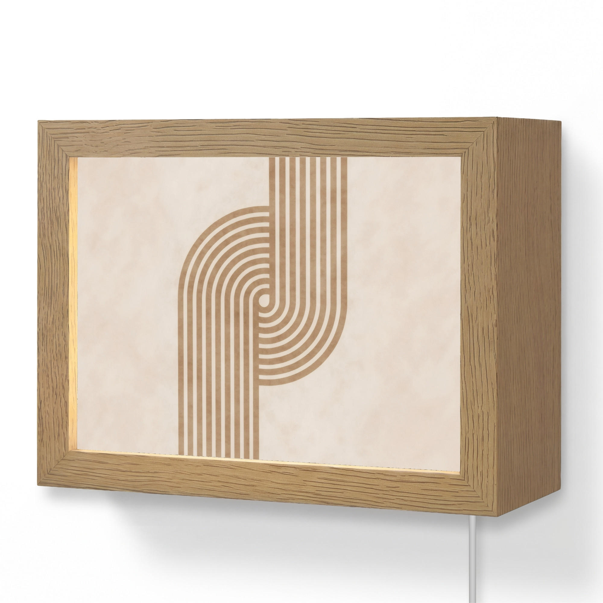 WANDLEUCHTE Symmetrische Biegung - kupferfarbig 20x15 cm - Beige, Holzwerkstoff (20/15/8cm) - OnlyWow