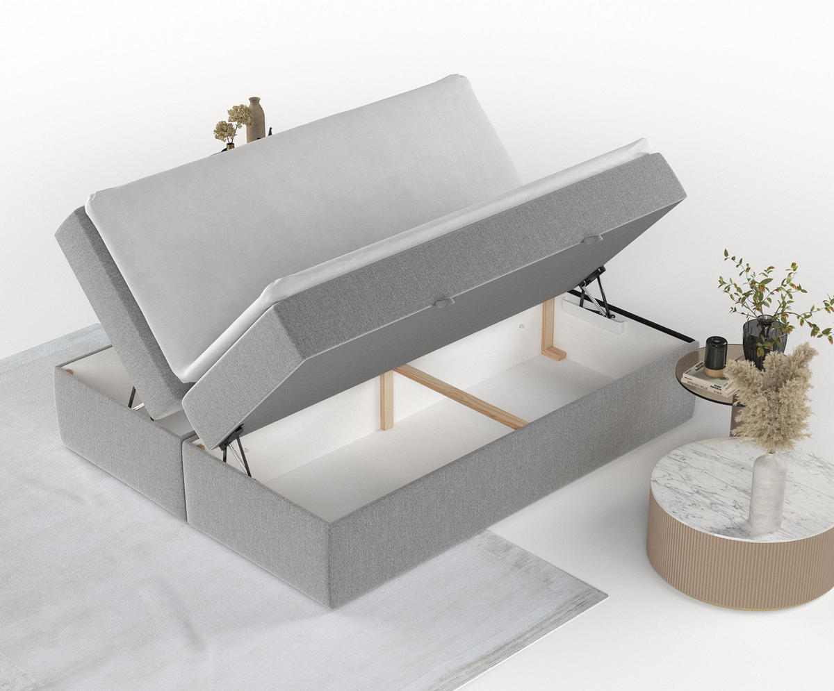BOXBETT Yoko Grau 200/200 cm - Schwarz/Grau, Holz/Holzwerkstoff (200/200cm) - Maison de Reve