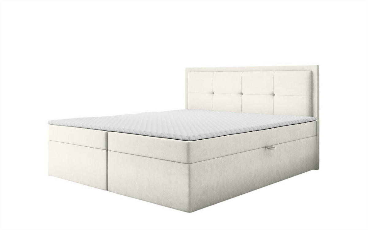 BOXBETT Degna - Creme, Holzwerkstoff/Textil (160/200cm) - Fun Möbel