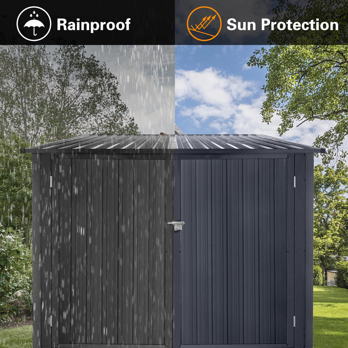 FAHRRADGARAGE 1er-Set - Anthrazit, Metall (203/162/198cm) - Albatros