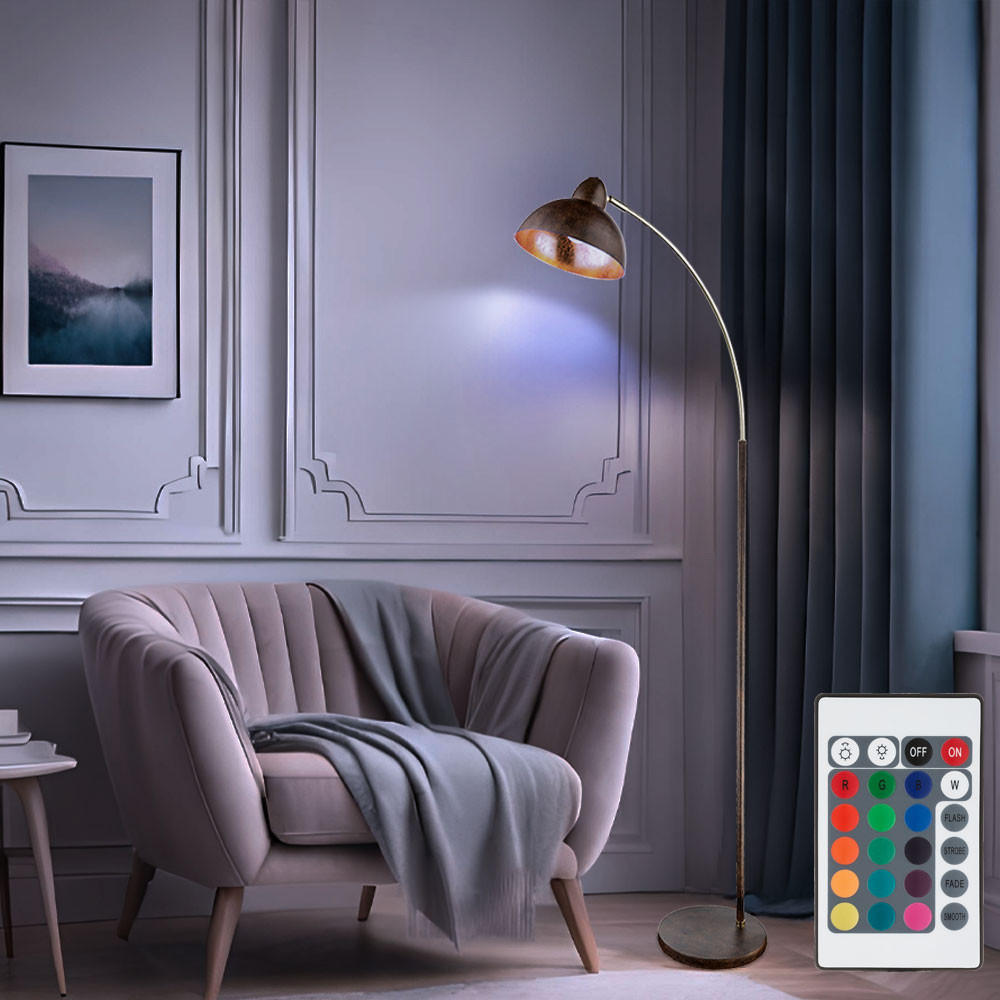 LED STEHLEUCHTE Anita Messing Braun - Braun, Metall (51/25/155cm) - Globo Lighting