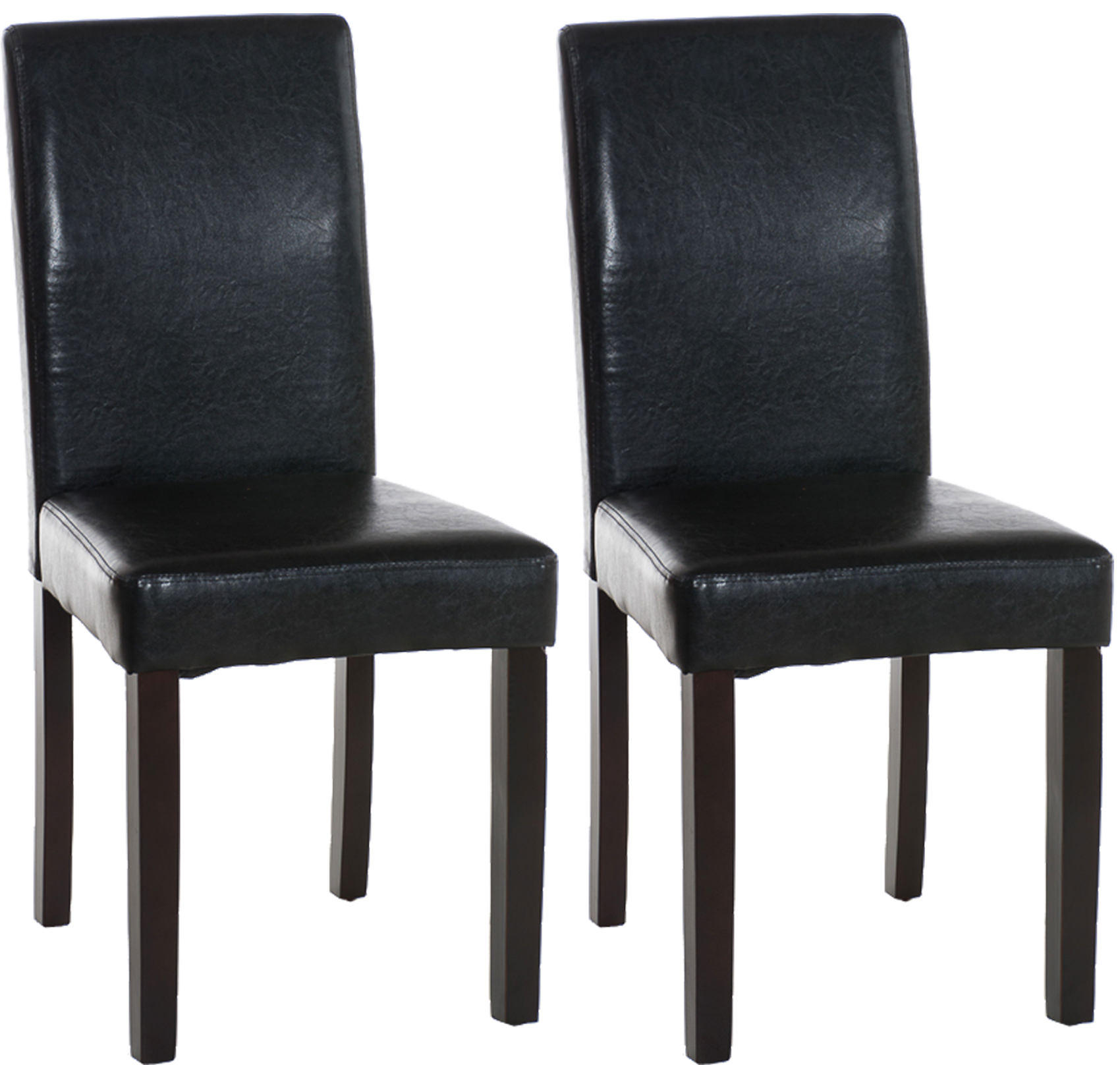 ESSZIMMERSTUHL Ines, 2er Set Kunstleder, Gestell Holz Dunkelbraun Schwarz - Dunkelbraun/Schwarz, Holz/Textil (41/91/47cm) - TPFLiving