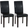 ESSZIMMERSTUHL Ines, 2er Set Kunstleder, Gestell Holz Dunkelbraun Schwarz - Dunkelbraun/Schwarz, Holz/Textil (41/91/47cm) - TPFLiving