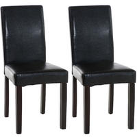 ESSZIMMERSTUHL Ines, 2er Set Kunstleder, Gestell Holz Dunkelbraun Schwarz - Dunkelbraun/Schwarz, Holz/Textil (41/91/47cm) - TPFLiving