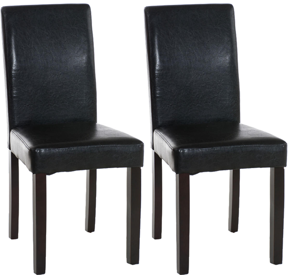 ESSZIMMERSTUHL Ines, 2er Set Kunstleder, Gestell Holz Dunkelbraun Schwarz - Dunkelbraun/Schwarz, Holz/Textil (41/91/47cm) - TPFLiving