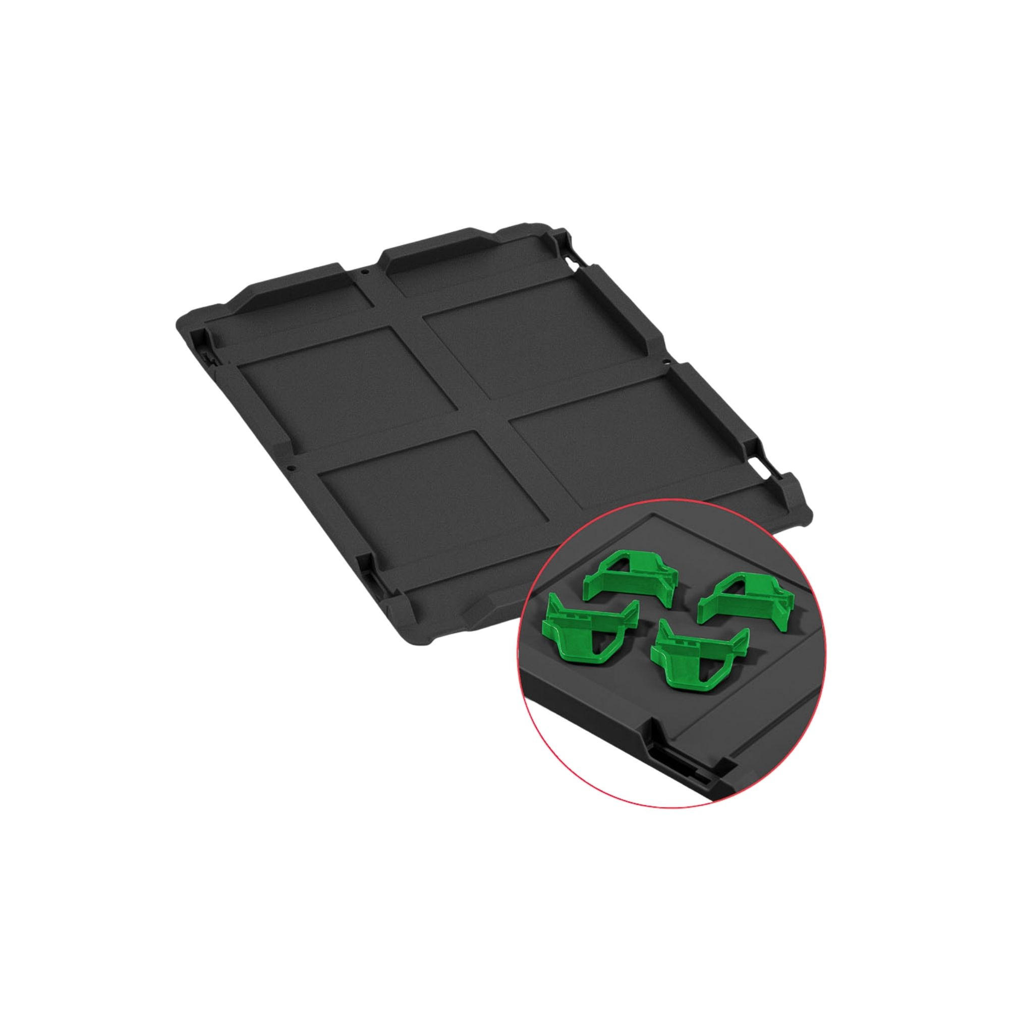 EUROBOX 4x NextGen Color mit Auflagedeckel 32x30x40 cm 30 Liter Schwarz Griffe grün zu - Schwarz/Grün, Kunststoff (30/32/40cm) - PROREGAL