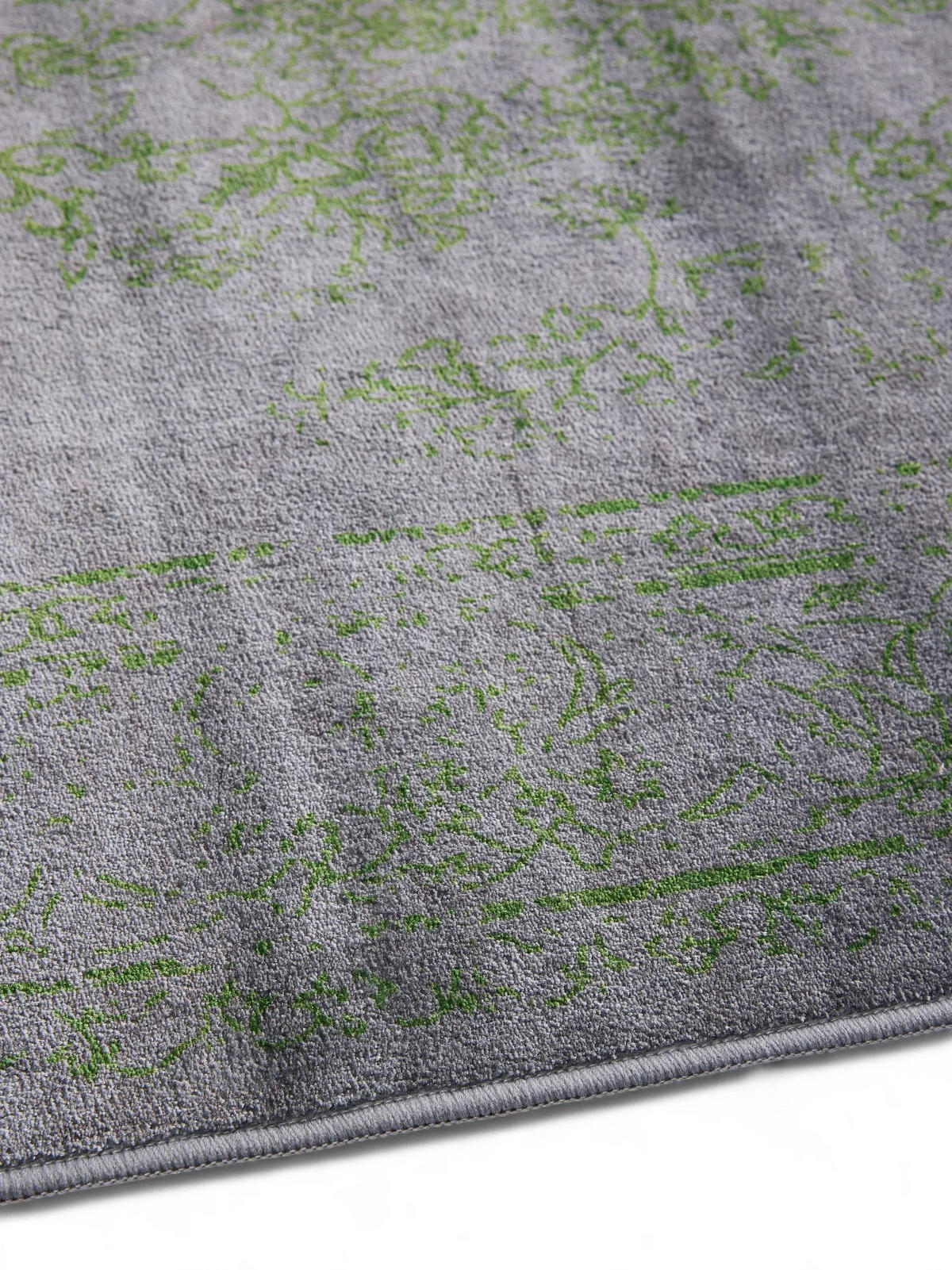 VINTAGE-LÄUFER Miray waschbar 80/240 cm - Grau/Grün, Kunststoff (80/240cm) - benuta Nest