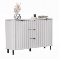 KOMMODE VITA 137 cm, Schublade(n) Alpinweiß - Schwarz/Weiß, Holzwerkstoff/Metall (137.2/91/40.5cm) - Idohome