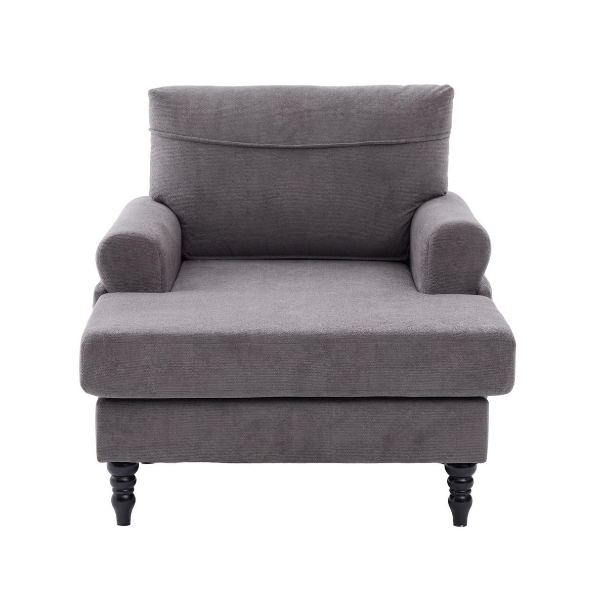 RELAXSESSEL Liege,hochdichte Polsterung,Seitentaschen,Chenille,Grau - Grau, Textil (97/86/125.5cm) - LVHOM