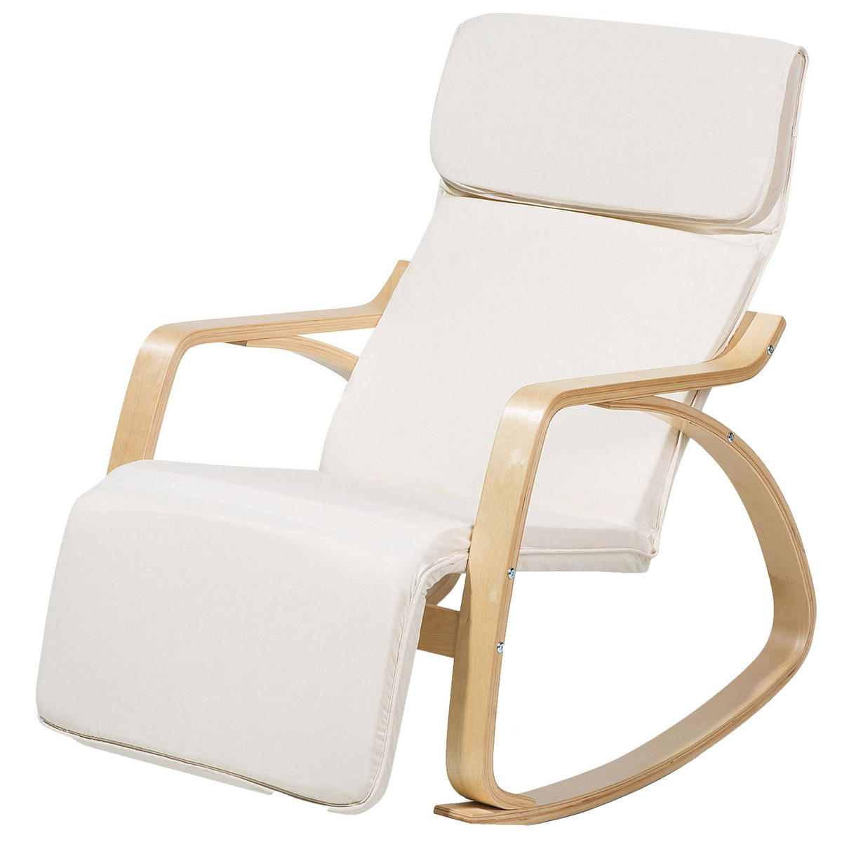 SCHAUKELSESSEL Polsterbezug Beige Weston - Beige, Holz/Textil (68/96/82cm) - Beliani