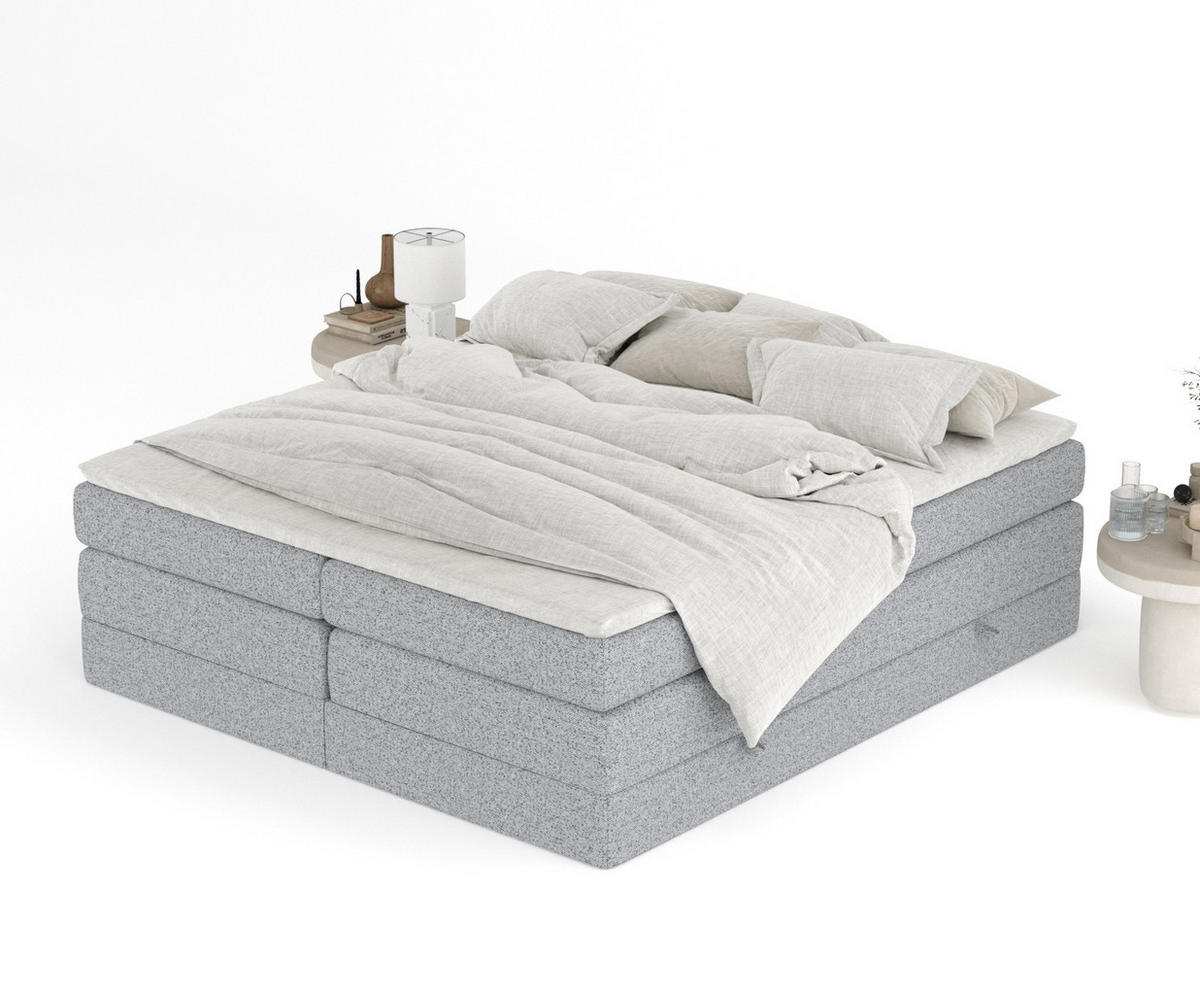 BOXSPRINGBETT Juniper Grau 180/200 cm - Schwarz/Grau, Holz/Holzwerkstoff (180/200cm) - Maison de Reve