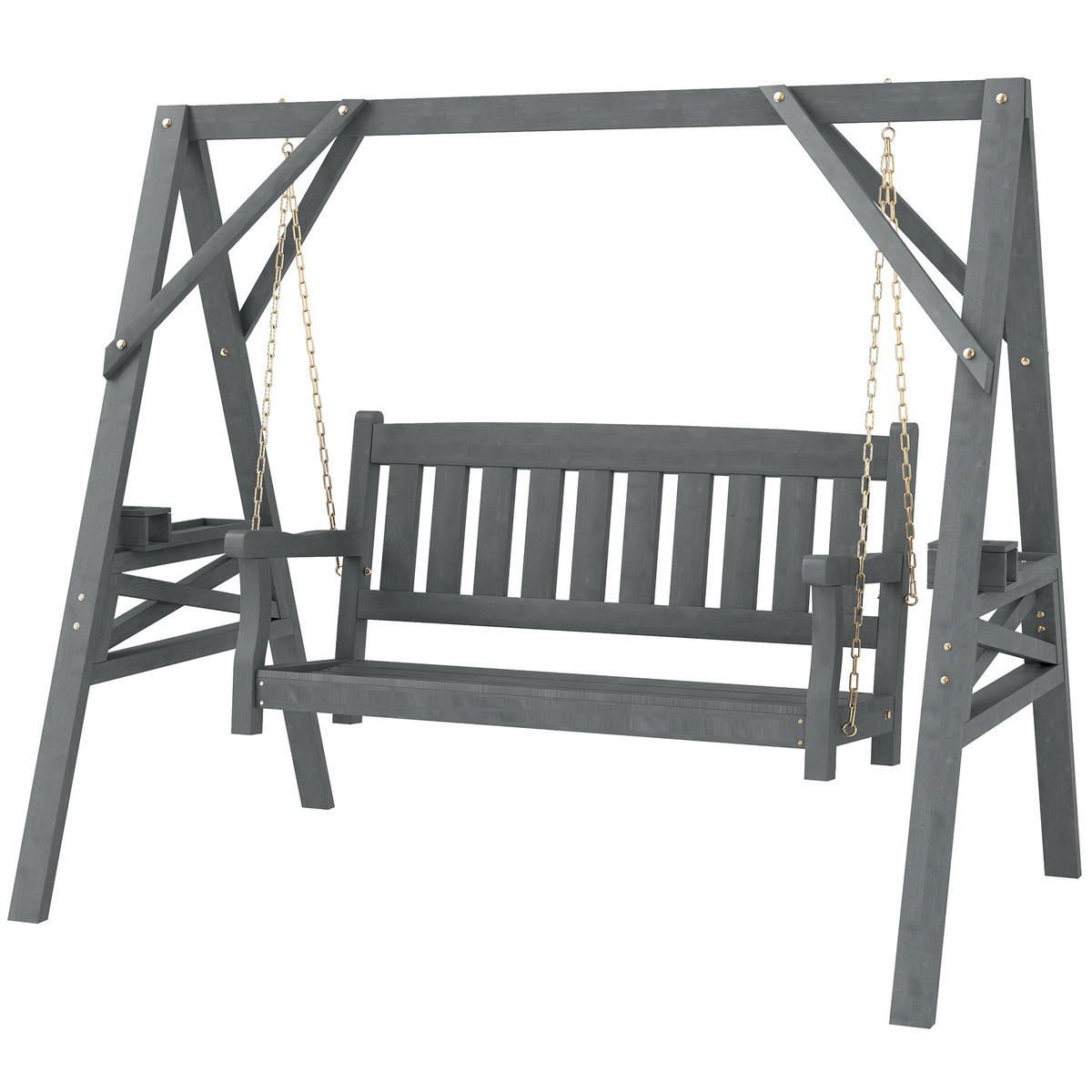 GARTENSCHAUKEL Grau 183/120/160 cm - Grau, Holz (183/160/120cm) - PANGIVO